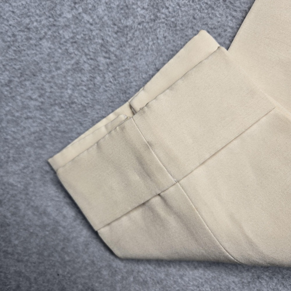 Balenciaga Pants Womens 38 Beige Silk Gabardine Cuffed Zip‎ Ankle Made Italy - Picture 3 of 16
